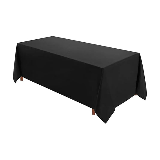 Close-up of the black polyester fabric, highlighting its robust weave and smooth finish.