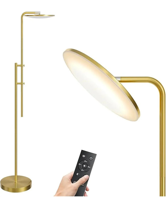 Close-up of the lamp's sleek black finish and the integrated LED light source.