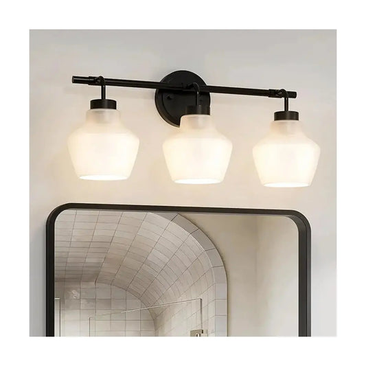 Close-up of one frosted glass shade, showing its soft diffusion and opaque quality.