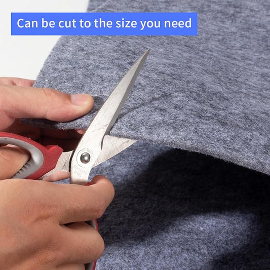 Close-up of the thick felt rug pad, showing its cushioned texture and soft material.