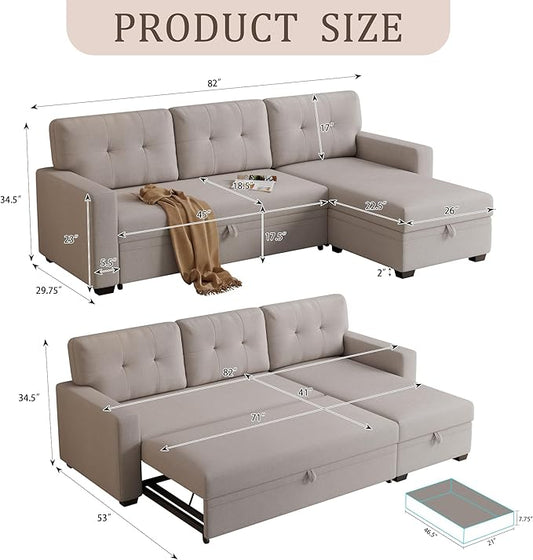 Full view of the multi-functional sofa, showcasing its clean design and comfortable seating.