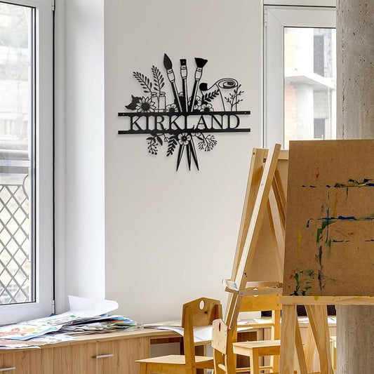 Close-up view of the durable metal finish and precise laser-cut details of the custom wall art.