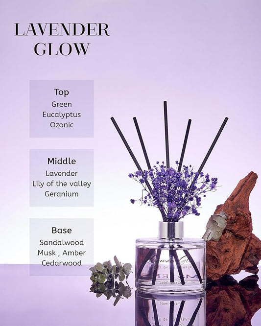 The diffuser set creating a refreshing atmosphere in a modern bathroom setting.