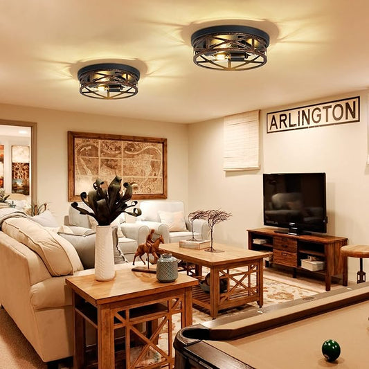 Close-up of the light fixture's open design, showing three E26 bulb sockets.