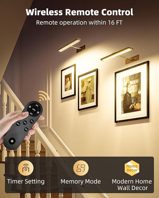 A single 16-inch gold magnetic LED art display light, highlighting its sleek design and functionality.