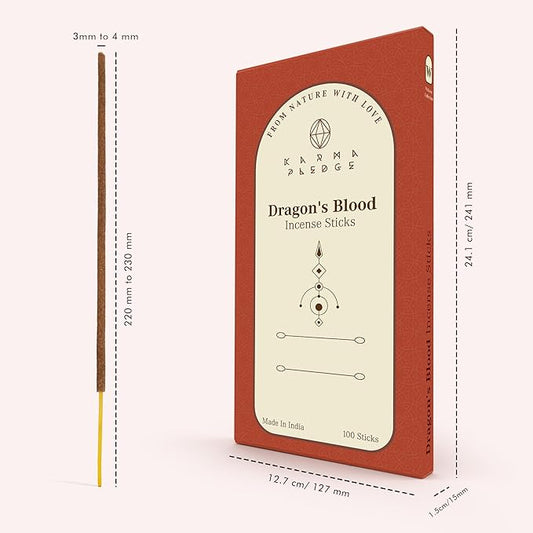 Close-up of an unlit Dragons Blood incense stick, showing its dark red color and texture.