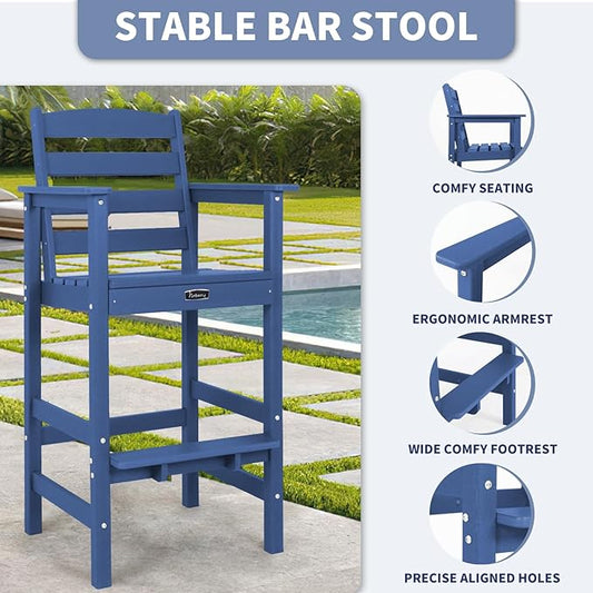 The two chairs arranged side-by-side at an outdoor bar on a patio.