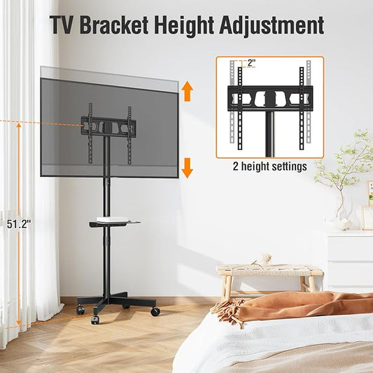 Close-up of the TV stand's tilting mechanism, showing how the screen angle can be adjusted for optimal viewing.