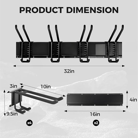Close-up of the tool organizer's hooks and slots, demonstrating its versatile storage capabilities.