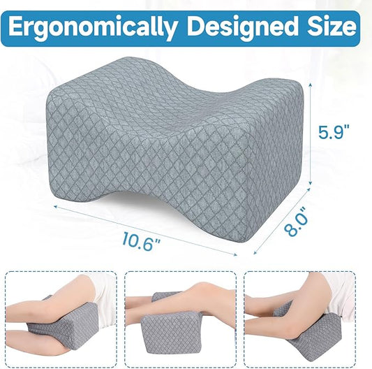 Close-up of the contoured gray cushion designed for hip, back, and sciatica pain relief.