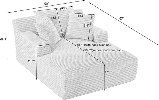 The chaise lounge positioned in a living room, offering a stylish and comfortable seating solution.