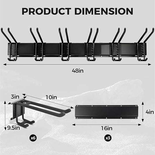 Close-up of the tool organizer's hooks and slots, demonstrating its versatile storage capabilities.