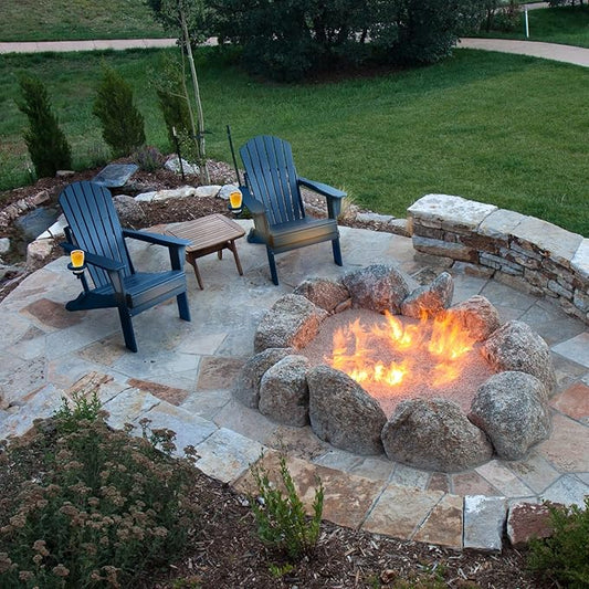 Front view of a single white HDPE Adirondack chair, showcasing its wide, supportive back and seat.