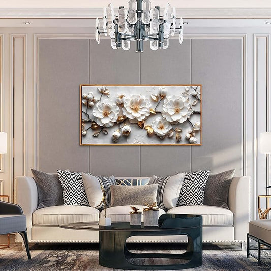 Full view of the large 29x59 inch artwork displayed in a contemporary living space.