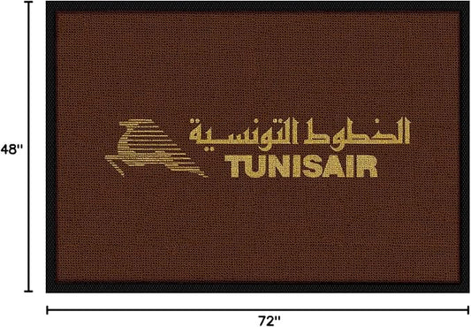 Close-up detail of the durable, low-profile surface of the custom floor mat, highlighting its texture.