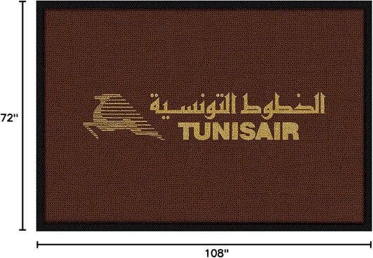 Close-up view of the custom floor mat's surface, showcasing its durable texture and printed design.