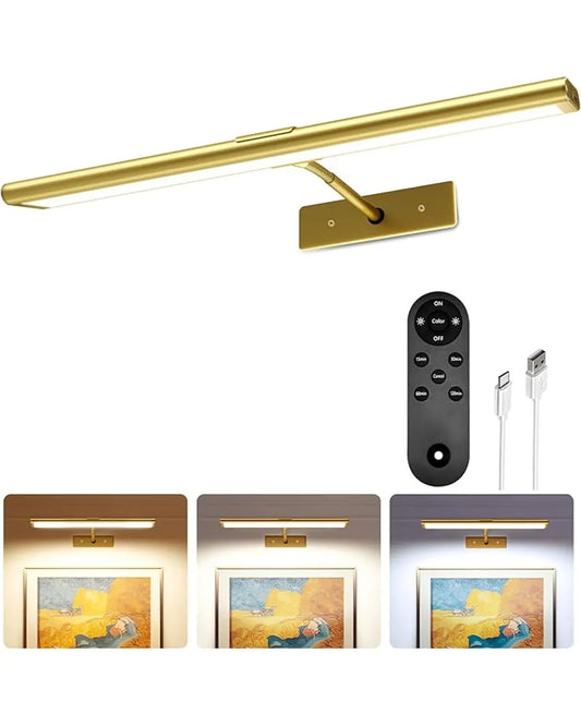 LED Picture Light, 16-inch Rechargeable Wireless Remote Dimmable Magnetic Art Display