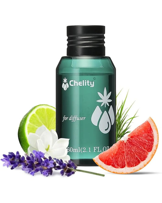 A bottle of Dubai scented hotel diffuser oil with a label, displayed upright.