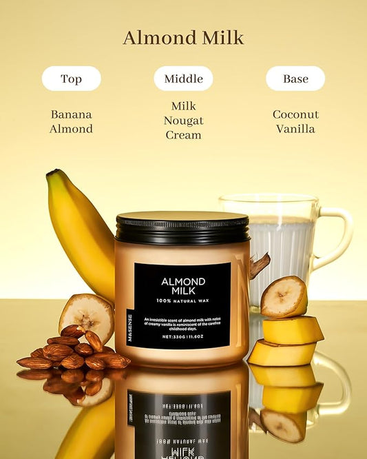 Close-up of the lit 2-wick candle, emanating a soft, comforting vanilla fragrance.