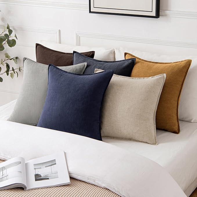 Detailed image of the precision stitching and well-crafted corner of a hazel pillow cover.