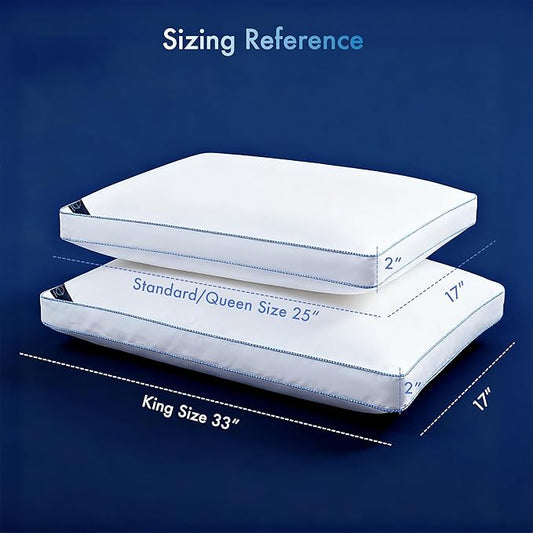 Close-up of the pillow's 300 thread count fabric, showing its smooth texture and quality stitching.