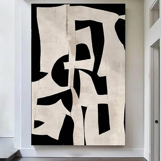 Close-up on the subtle textures and aged appearance of the artwork's surface.