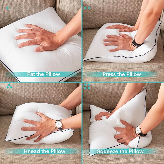 The pair of pillow inserts placed on a couch, illustrating their ideal fit.