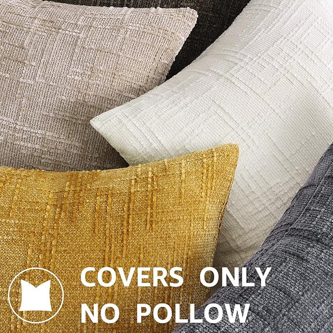 Interior view of the 24x24 inch dark brown chenille pillow cover, highlighting the fabric's quality.