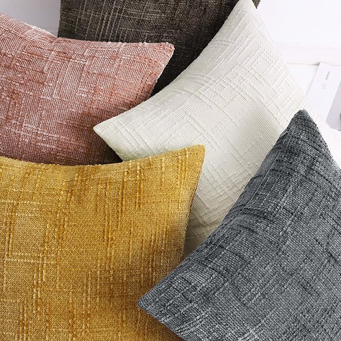 Close-up of the pink chenille fabric with natural light, emphasizing its soft feel and texture.